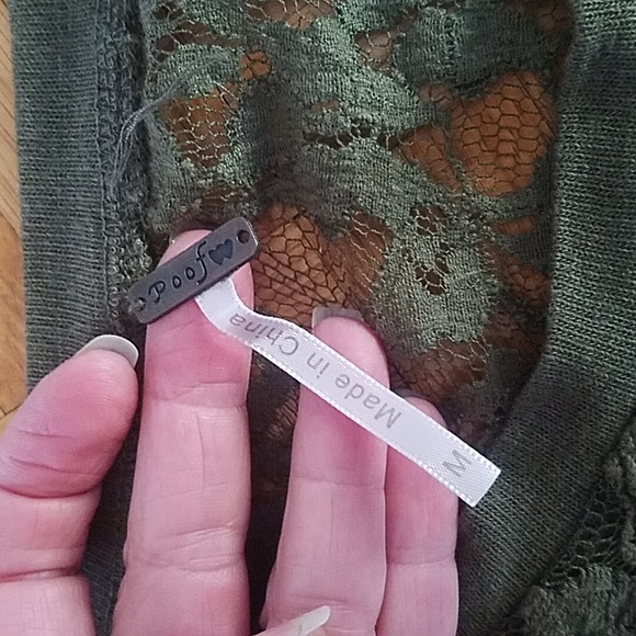 Poof Khaki Lace Studded Top - Picture 2 of 3